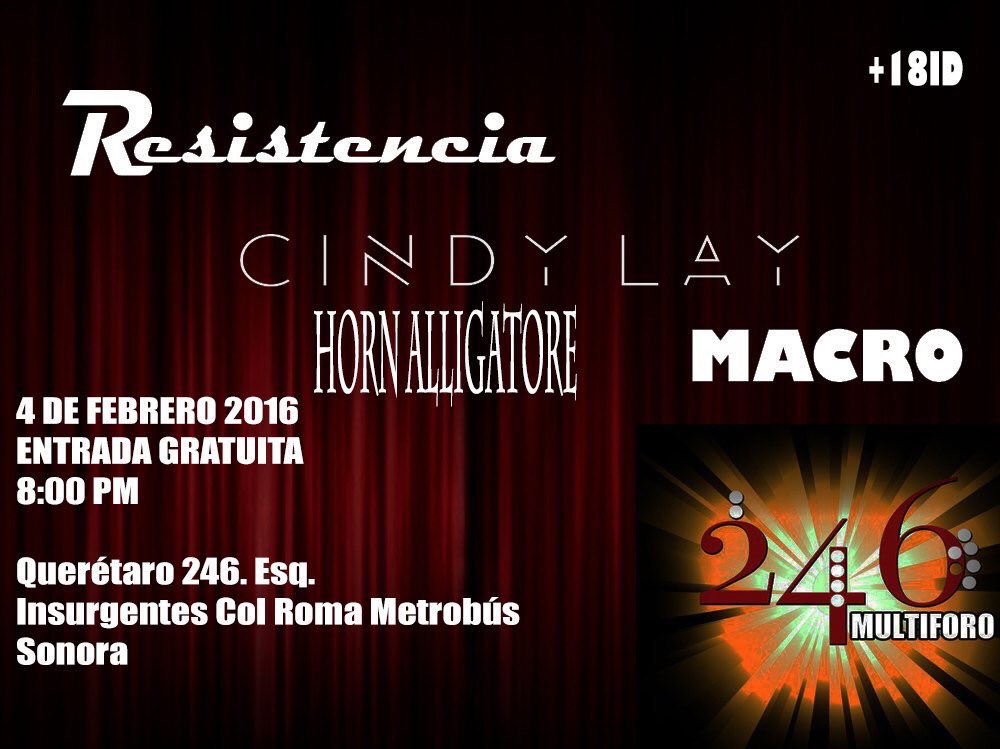 echovermx's tweet image. Hoy se presenta @ResistenciaMXR en el @MultiForo246. ¡La entrada es GRATUITA! ¡No se lo pierdan!