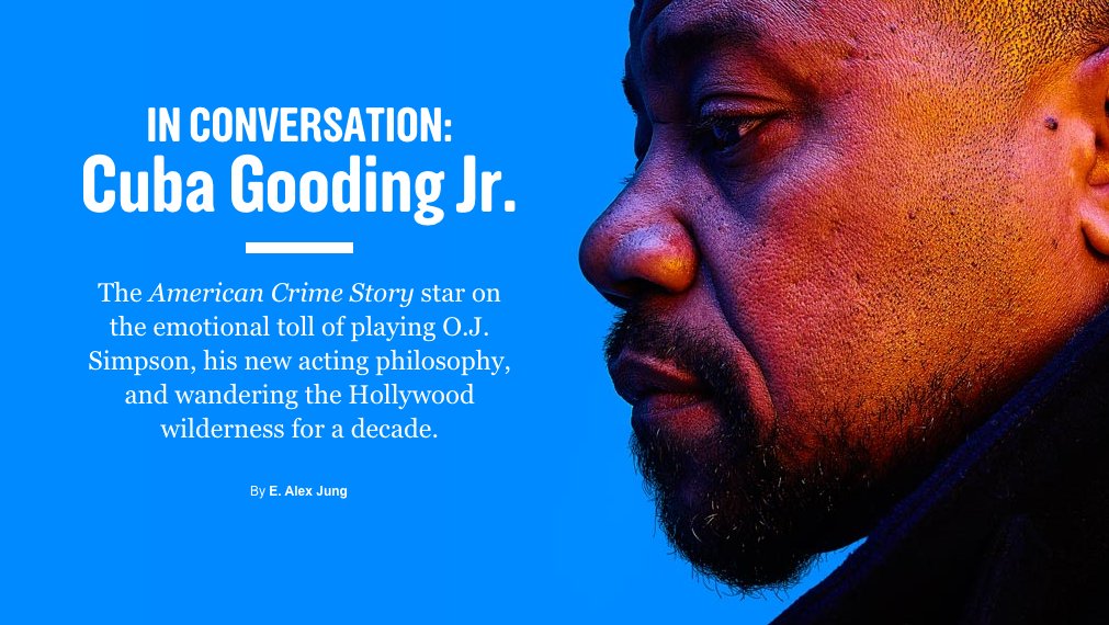 NYMag's tweet photo. Cuba Gooding Jr. on the most "emotionally exhausting" role he's ever played: O.J. Simpson https://t.co/eHdhXjSGxp https://t.co/K3no1gvvqi
