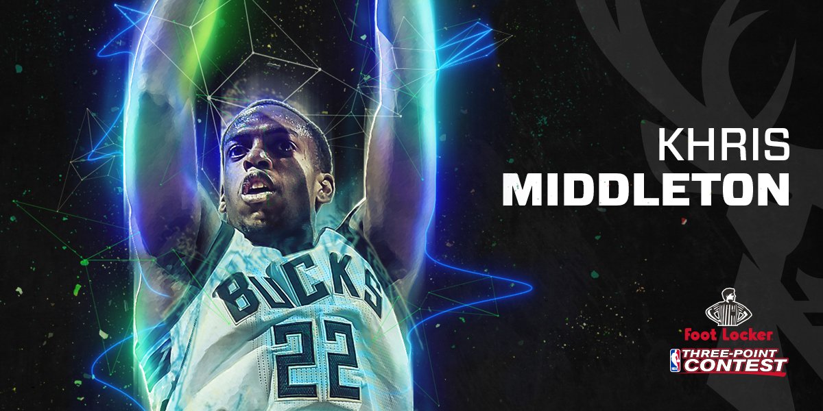 Bucks's tweet photo. Congratulations to @Khris22m on being selected to the @NBAAllStar Three Point Contest!! #OwnTheFuture https://t.co/jP2rSK1IR0