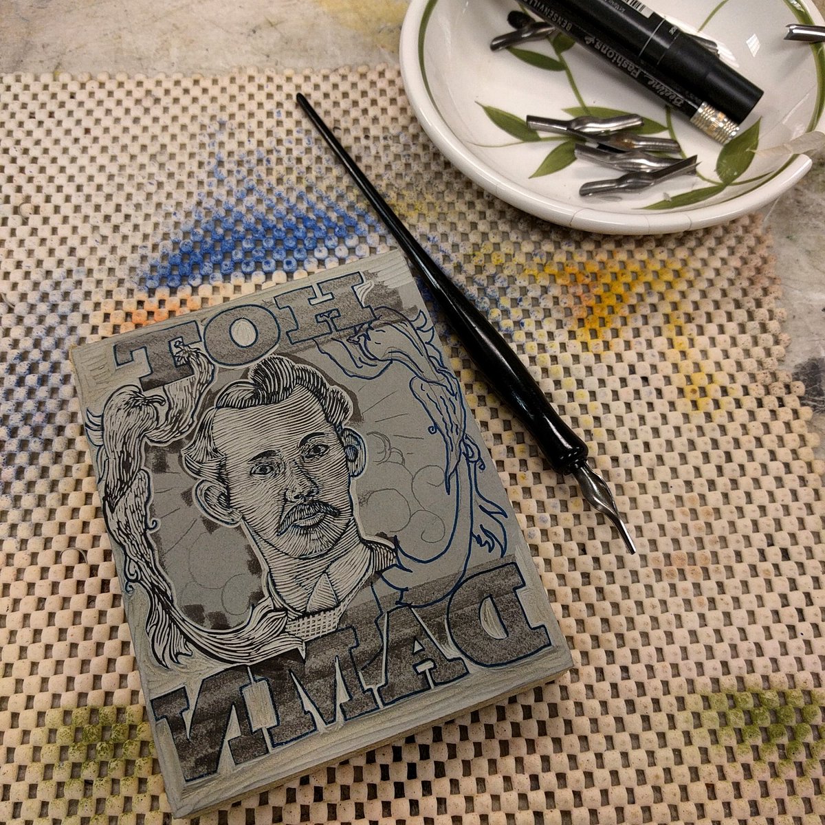 #linocut #printmaking #scoville #hotunit #hotdamn #workinprogress