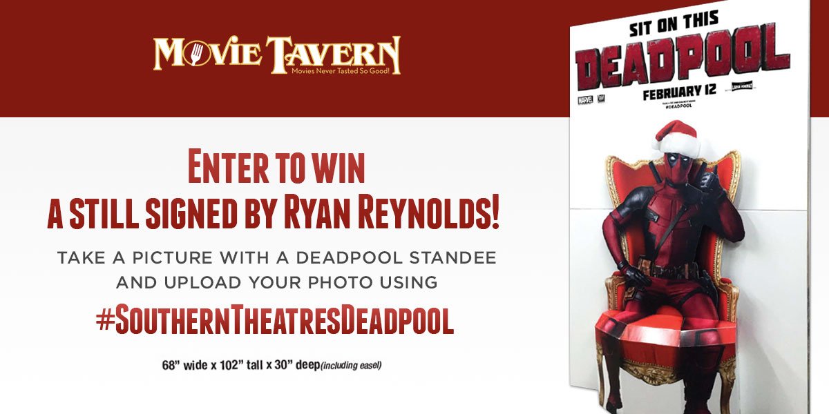 MovieTavern's tweet photo. Our #DeadpoolGiveaway ends February 10th! Enter TODAY! #SweepstakesRules: https://t.co/IK2P7IPV5t. https://t.co/TXqIxwdlHN