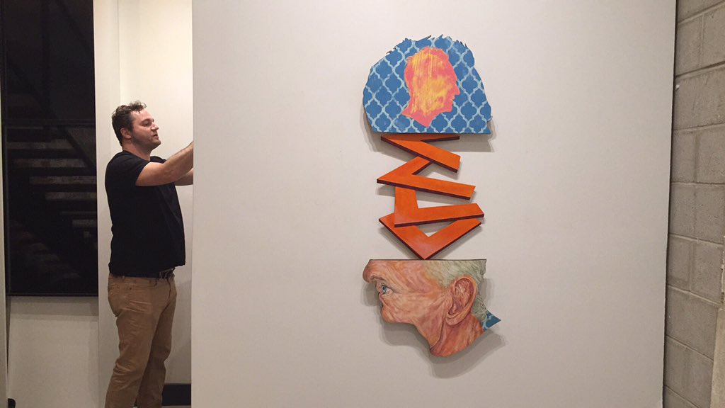 Starting to hang NDA's Minor Anniversary. Opens at 6pm tomorrow night. #FirstFriday