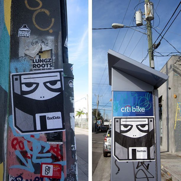 baddata101's tweet photo. #tbt in Wynwood 2014 #miamistreetart #wynwood #BadData #wheatpaste #streetart #floppy #floppydisk https://t.co/RZHN3owWg4
