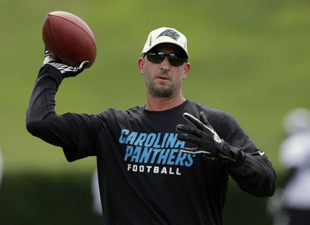 barntwn's tweet photo. Wake Forest grad, Panthers WR coach @RickyProehl proud of his group - https://t.co/KE53wF746j #sb50 #keeppounding https://t.co/8BThX8I0Tl