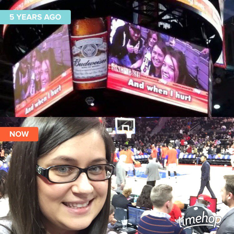 5yrs ago at the <a href="/DetroitPistons/">Detroit Pistons</a> game with <a href="/AMA_OU/">AMAOaklandUniversity</a> now with #AMADetroit #DetroitBasketball #stillFrontRow #GoPistons