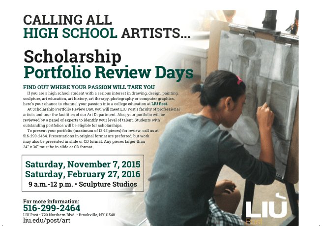 liupostart's tweet photo. LIU Post Scholarship Portfolio Day (Feb 27) https://t.co/81i8m2M8eH https://t.co/dLuuZJrhnz