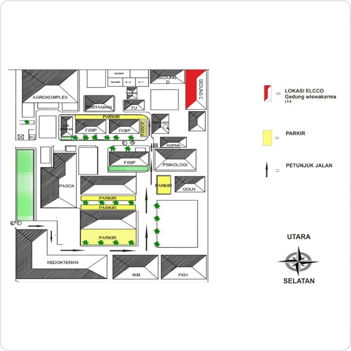 Hai adik adik, ini kami berikan denah kampus unud sudirman, lokasi lomba di tunjukkan dengan warna merah,