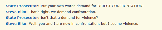 Phindabusa's tweet photo. @imanrappetti This is what Steve Biko said about confrontation at court. https://t.co/9tzlpRuoGH