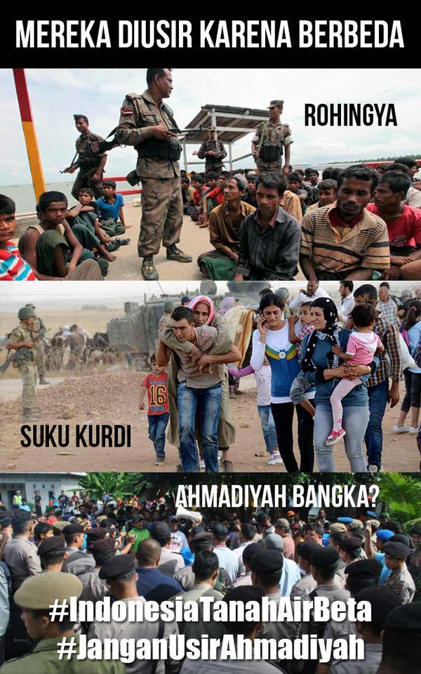 Please RT >>  Ahmadiyah, Rohingya, Kurdi .. #JanganUsirAhmadiyah  via <a href="/LBH_Jakarta/">LBH JAKARTA</a>