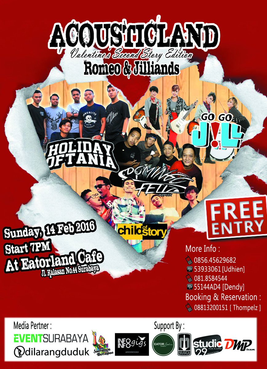 #ACOUSTICLAND Sunday,14Peb'16 <a href="/EatorlandCafe/">eatorland caferesto</a> w/@GoGoJiLL <a href="/holiday_oftania/">Holiday Of Tania</a> <a href="/domingofelizsby/">Domingo Feliz</a> <a href="/childofstory_of/">CHILD OF STORY</a> |Free