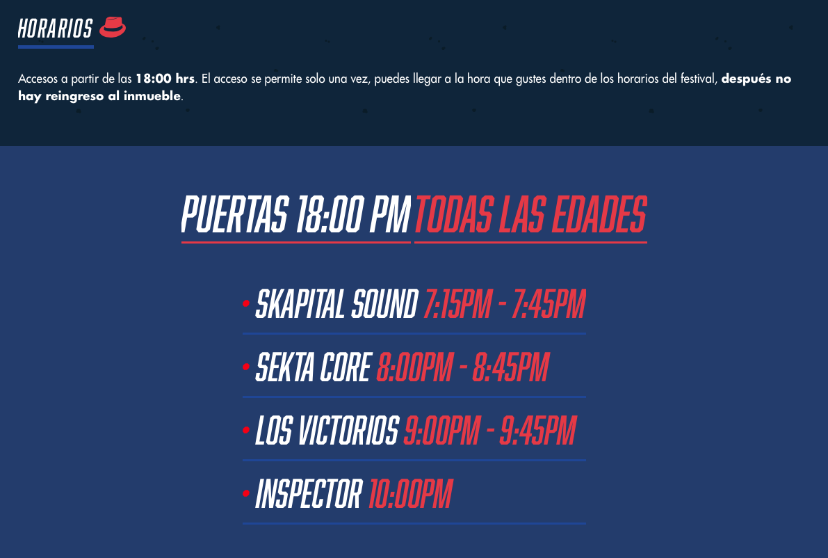 Por demanda popular las puertas se abren 1 hora antes para los 20 Años de <a href="/inspector_ska/">Inspector</a> Febrero 6 <a href="/PepsiCenterWTC/">Pepsi Center WTC</a>