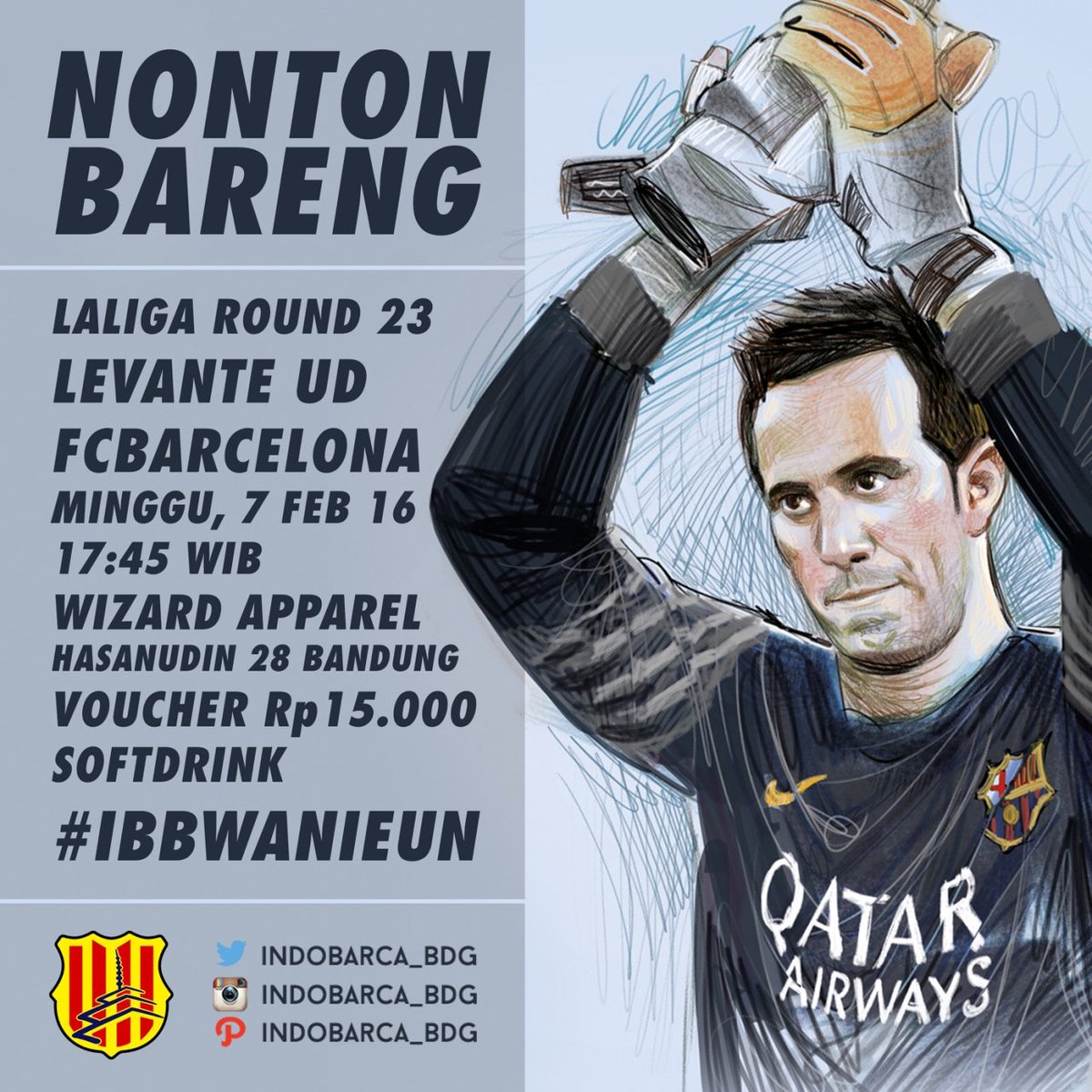 Event pertama. Kita bakalan ngadain nobar. Mumpung mainnya masih jam 6 sore nih gaiss. Lokasinya di wizard cafe :D