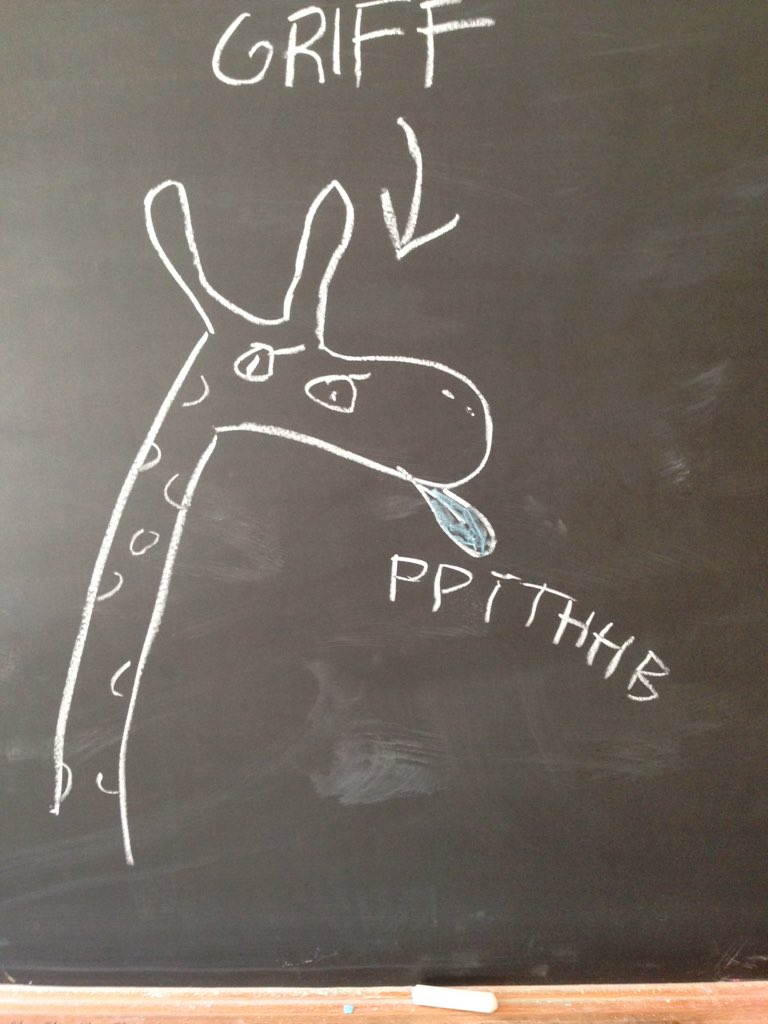 dandydrew's tweet photo. I forgot the word giraffe today and accidentally ended up playing pictionary #art #chalk #nonsense https://t.co/mcL5wbdapO