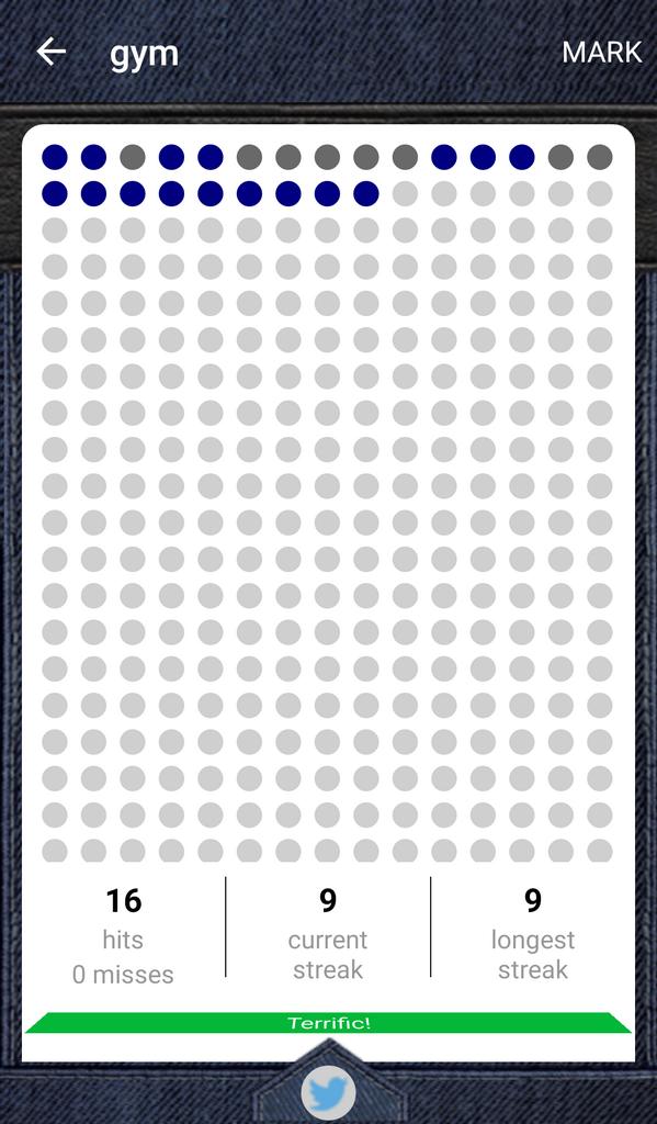 Yay! I've been awesome with  gym - 24 days in a row, longest streak of 9 days! - via: <a href="/WonderfulDayApp/">Wonderful Day</a>