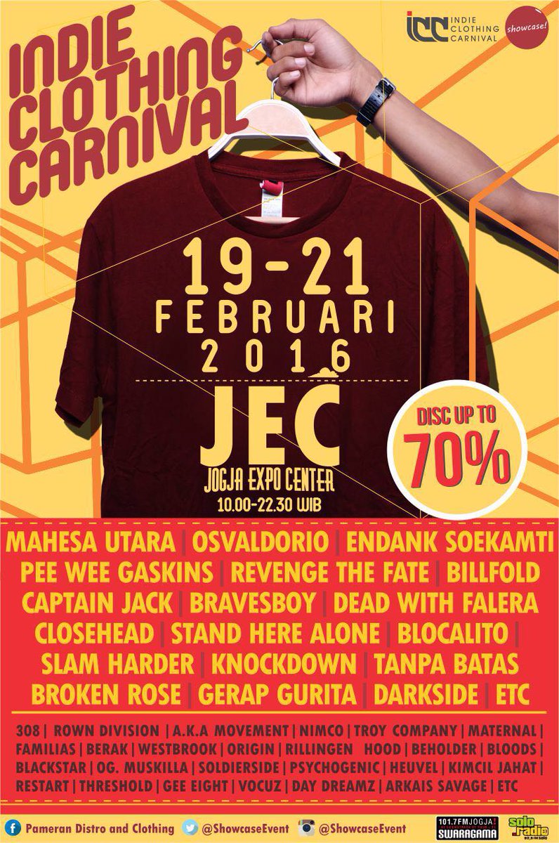 Save your money guys!!
#IndieClothingCarnival 19-21 Feb 2016 at (JEC) Jogja Expo Center #Yogyakarta | Don't Miss It!