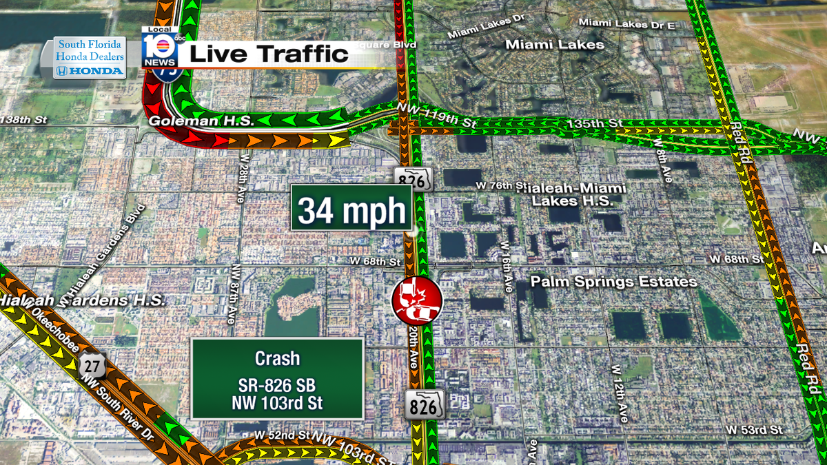Crash on SR-826 SB & NW 103rd St #TRAFFIC #MIAMI https://t.co/yGO0GZzFsx