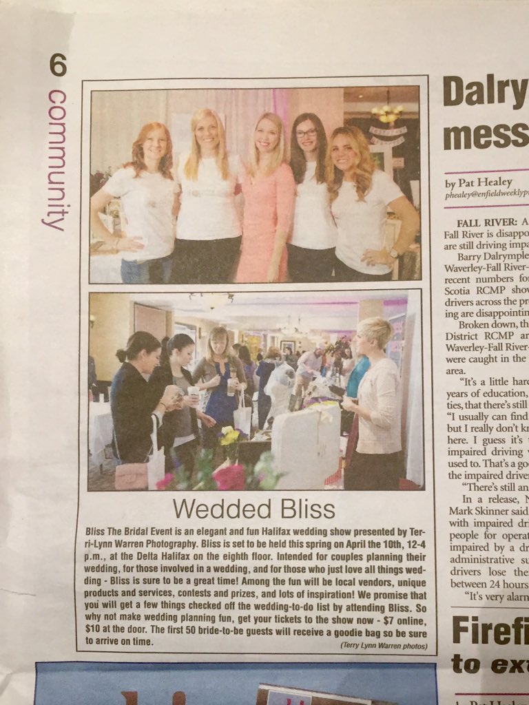 Bliss details featured in @WeeklyPressNews ☺️💍 #blissthebridalevent #halifax #wedding #weddingshow #excited