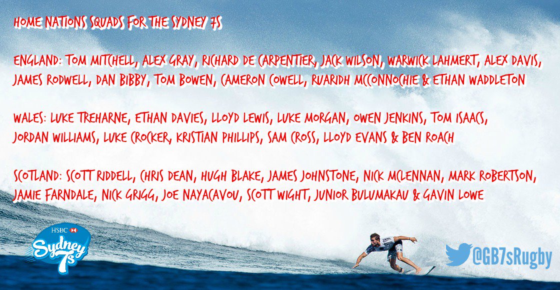 Twelve hours til <a href="/sydney7s/">Sydney7 tennyson2018</a> kicks off. These are the Home Nations squads #England #Wales #Scotland #rugby #sevens #7s