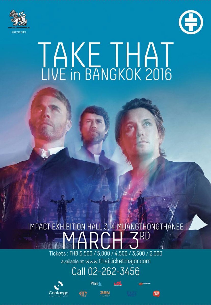 takethat's tweet photo. Very excited to announce our first show in Bangkok in over 20 years at #ImpactExhibitionHall https://t.co/TBpf5D3Rjm https://t.co/IZEV29gVwW