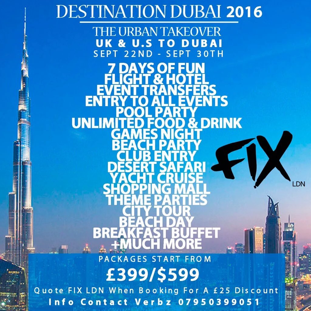 FixLDN's tweet photo. Make sure you fly out with us this year!
Quote #FixLDN when booking to get a discount.
#Fix #DestinationDubai β https://t.co/S0dHcfI0hK