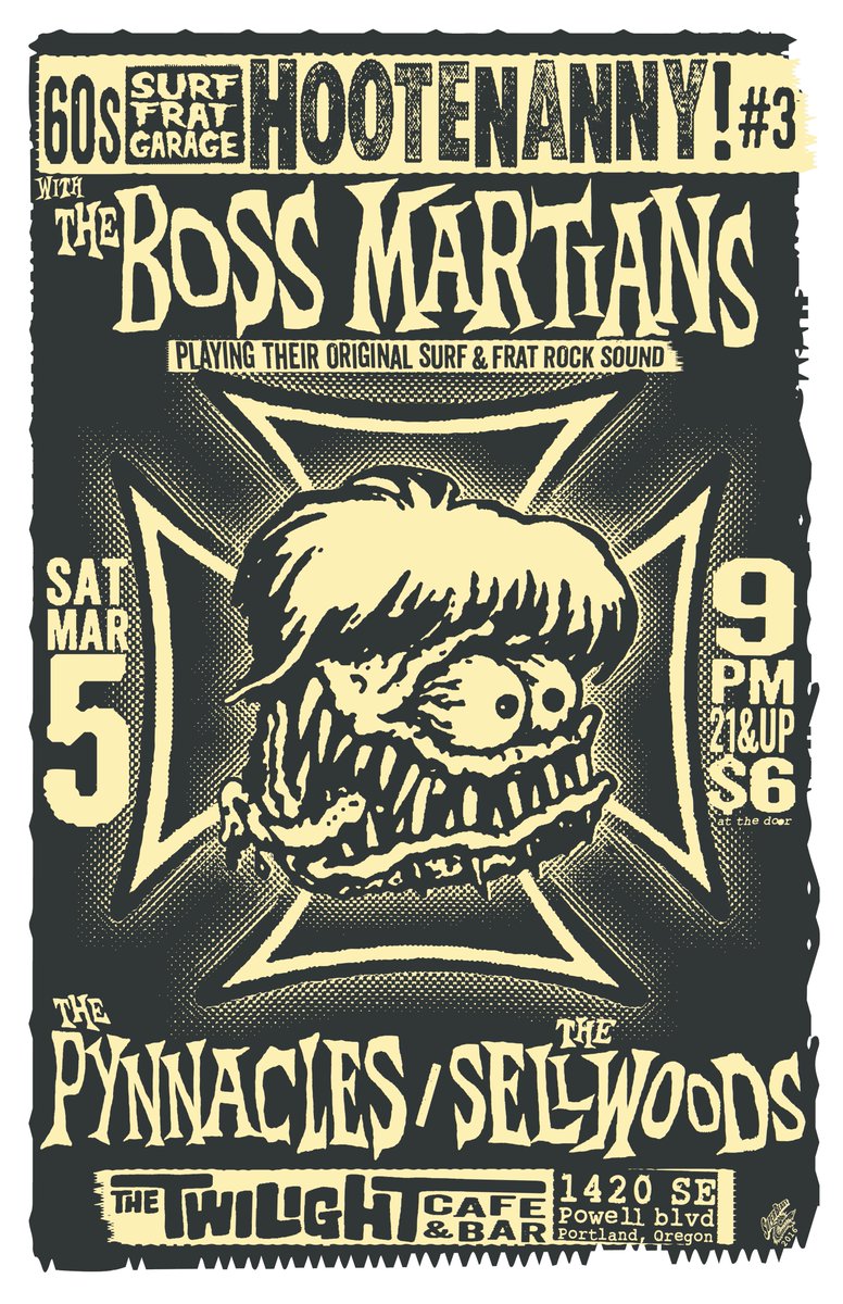 Martians return to PDX! Playing Twilight Cafe MAR 5th (SAT) w/ good buddies The Pynnacles &amp; The Sellwoods!!