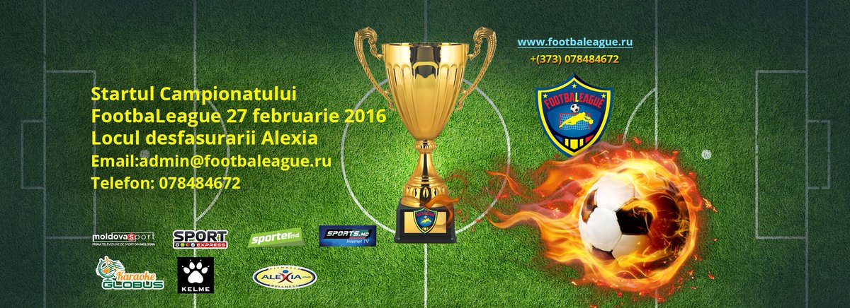 FootbaLeague
⚽󾠀✂  Invită toți amatorii de minifotbal la Campionatul de minifotbal al Republicii Moldova