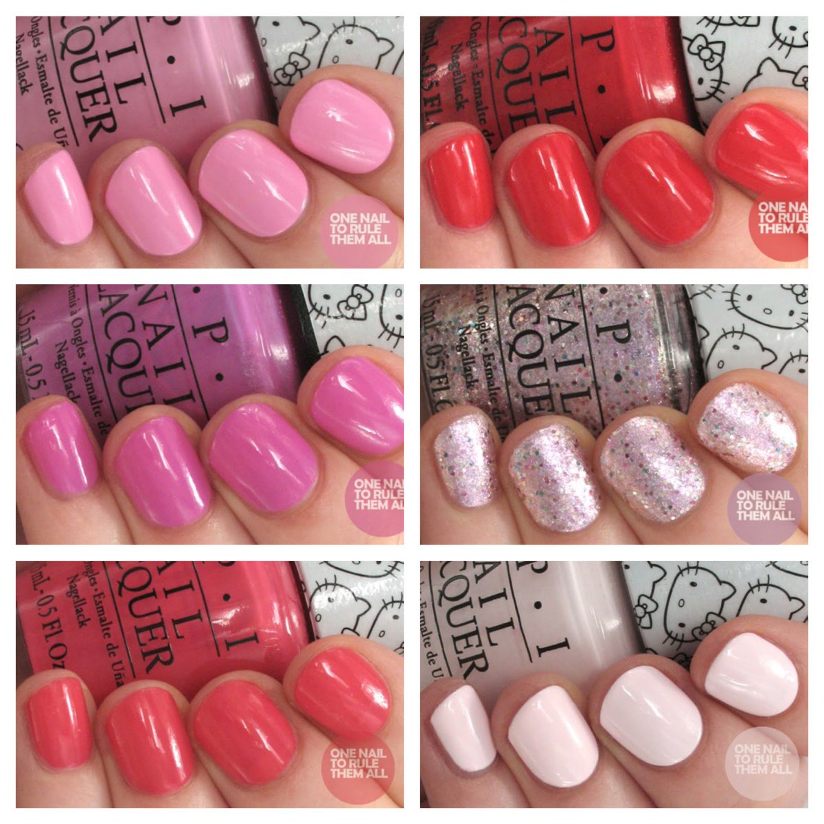 OPINAILSUK's tweet photo. We're #OPIObsessed with @onenailtorule's swatches of the #HelloKittybyOPI collection https://t.co/IGZr3GEDDG https://t.co/cpzhdSmEok