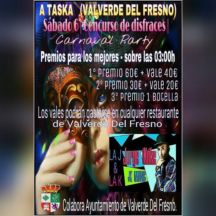 ATASKA_VALVERDE's tweet photo. Mañana tenemos concurso de disfraces en @ATASKA_VALVERDE la mejor música y animación de @JorgeKoke77 OS ESPERAMOS!!! https://t.co/6DR43l8eoJ
