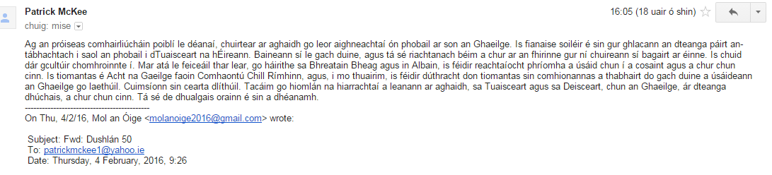 molanoige_'s tweet photo. Freagra ar ais ó Polaiteoir Áitiúl as Ghaeilge #Dushlán #F23 https://t.co/MWjSop1AAz