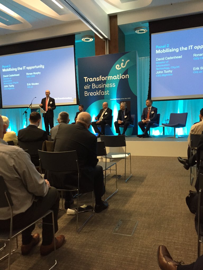 AnneStewartCPO's tweet photo. Erik Slooten Eir CIO speaking on the panel at the Eir transformation breakfast meeting #eirtransformation https://t.co/mAfzLPofLw