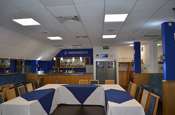 QvisLighting's tweet image. Qvis lighting Orion #led panels installed #portsmouthfc players lounge/corporate suites @QvisLighting #lighting