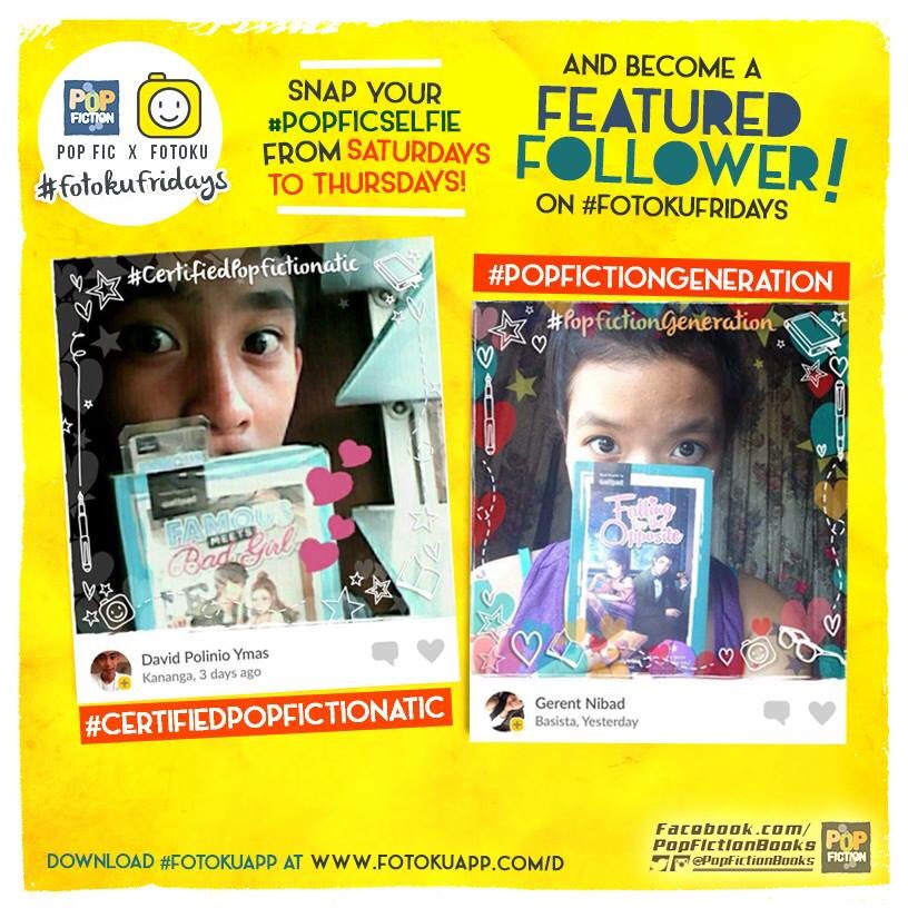 PopFictionBooks's tweet photo. Congrats 2 this wk's #FeaturedFollowers!
Wanna be the next?Just download the fotoku app,snap,tag us & share! πβπ»οΈππ https://t.co/TWWiijVfmN