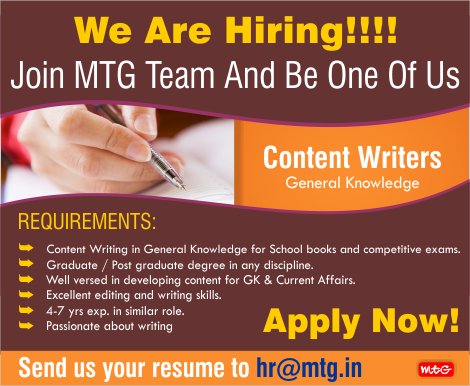 MTGBooks's tweet photo. Join our MTG Team.#jobsearch #JobOpening #jobs #vacancies #vacantinfo #ContestWriters #Writers #GeneralKnowledge https://t.co/qskvmmid5X