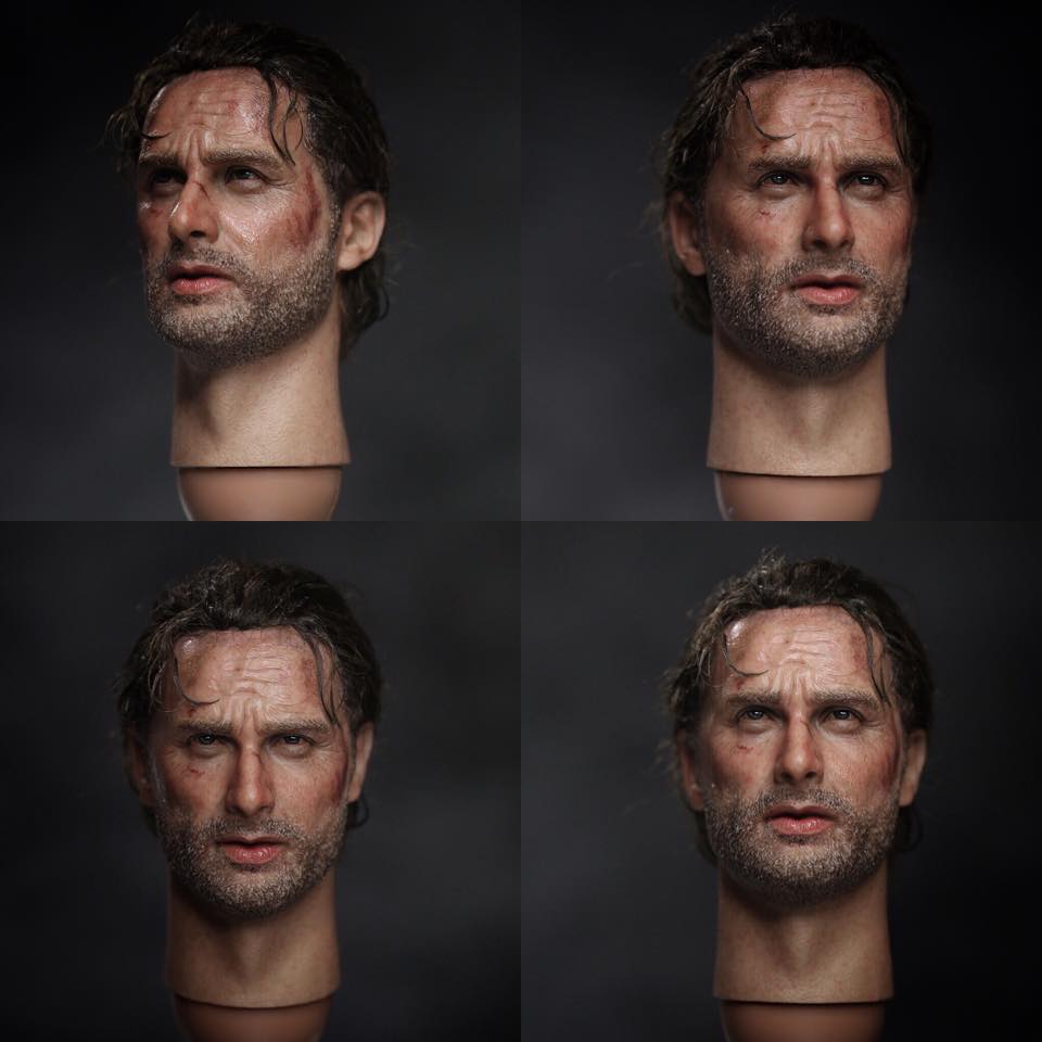 do_want's tweet photo. Escultura facial do Rick Grimes (The Walking Dead) - Customização por 戚浩文 (Owen Studio) https://t.co/Vn9O2yJdsN