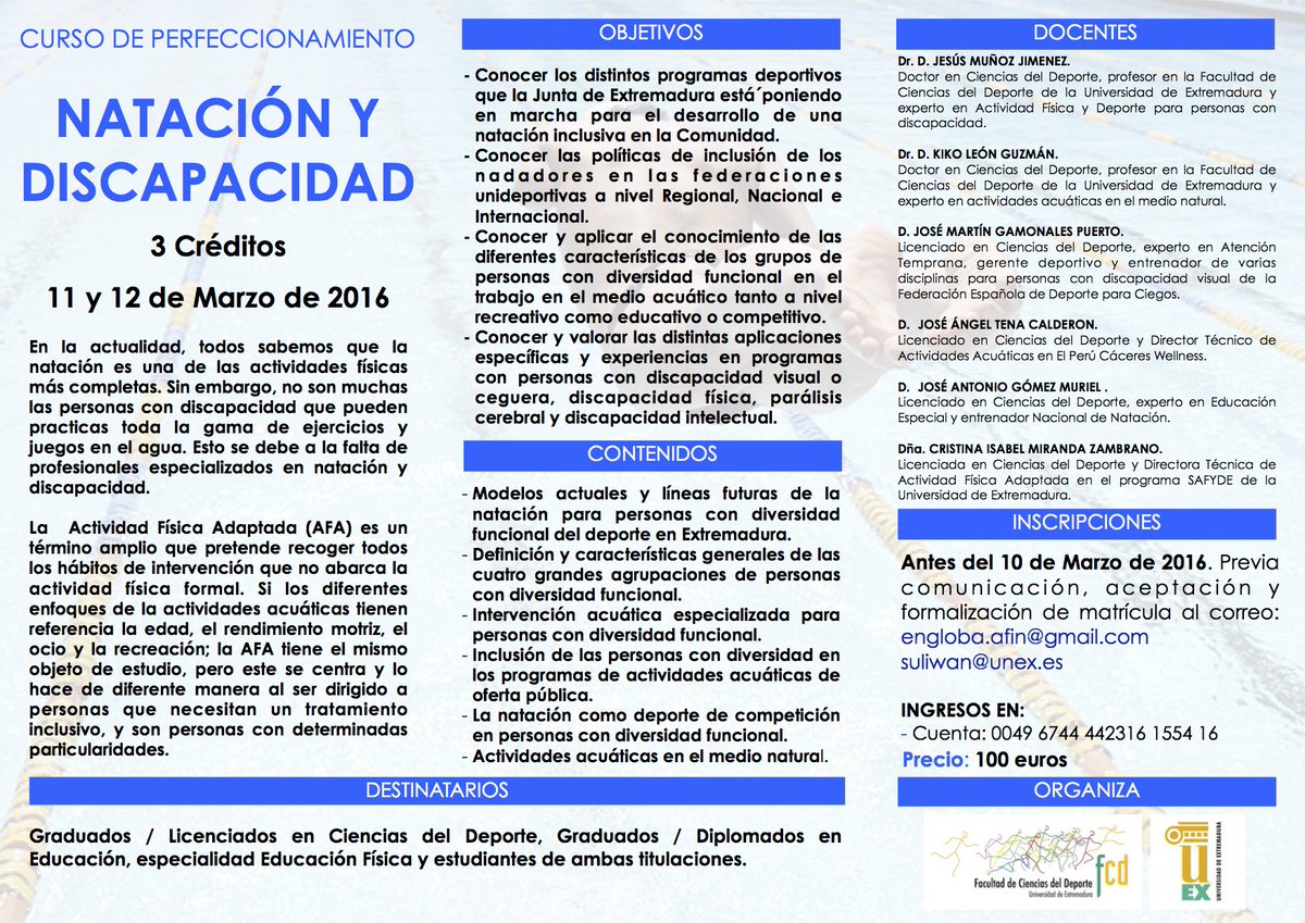 Engloba_AFIN's tweet photo. Curso de Natación y Discapacidad. @Mirandasister @MGamonales https://t.co/3ifsnNbkFB