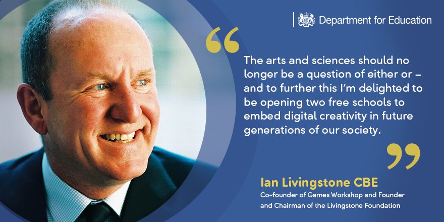 .<a href="/ian_livingstone/">Ian Livingstone</a> on the opening of two new digital free schools. <a href="/mberry/">Prof. Miles Berry</a> <a href="/bcs/">BCS, The Chartered Institute for IT</a> <a href="/bobharrisonset/">Bob Harrison</a>