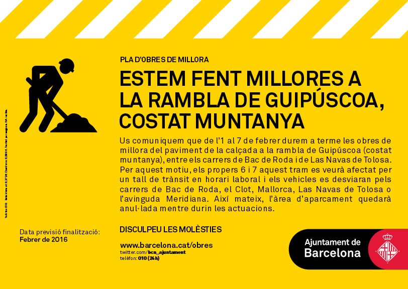 Bcn_SantMarti's tweet image. 6 i 7F Tall de trànsit per #obres de millora a la Rbla. #Guipúscoa 
ow.ly/XMEjG Disculpeu les molèsties