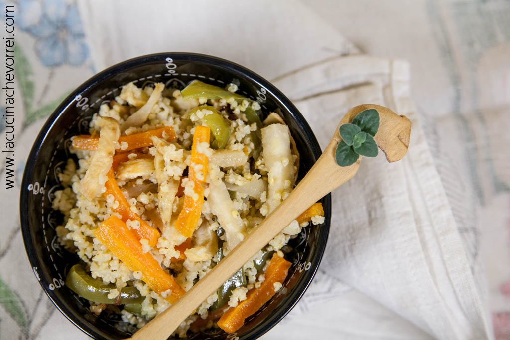 Couscous di miglio con verdure al forno Ricetta ==> lacucinachevorrei.com/secondi-senza-… #ricette #senzaglutine #vegan