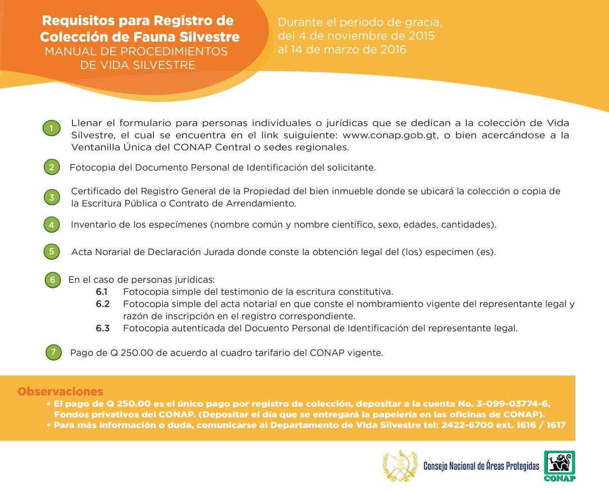 CONAPgt's tweet image. ¿Posee fauna silvestre? regularice su situación legal antes del 14 de marzo