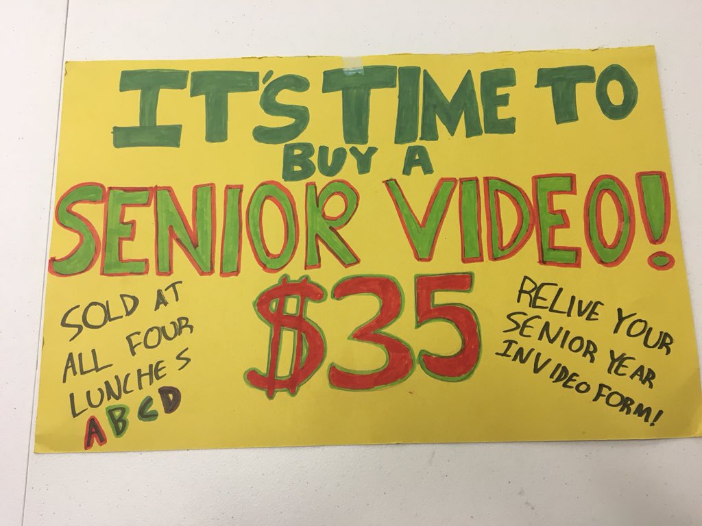 arlingtonTV's tweet photo. make sure to buy your senior video! If you order one you're guaranteed to be in it! Only $35 during all lunches!🐯 https://t.co/tLUVhw3Qas