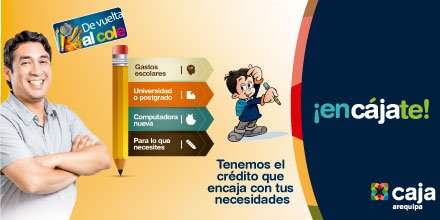 CajaArequipa's tweet photo. #encajate a la Campaña Escolar de @Caja @CajaArequipa y saca tu crédito ¡al toque! https://t.co/WGNoqPVP9I https://t.co/XyaELGB8vv