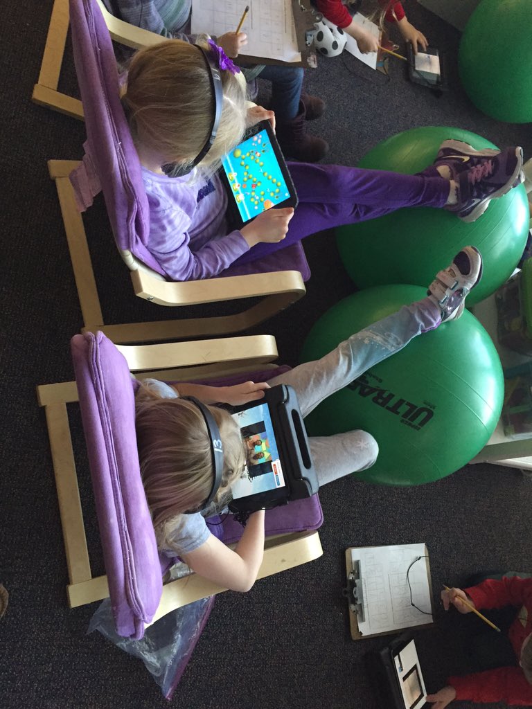 kristingirbach's tweet photo. It's all about the comfy workspaces! #relaxedlearning https://t.co/pJLeCGfumG