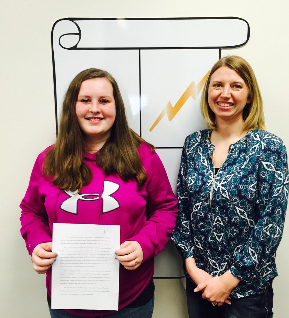 MrV_FLCS's tweet photo. Congratulations to Sky Foreman!! She was the FLCS Sertoma essay contest winner. #FLCSpride #FLCSfriday https://t.co/uhD0s758dL