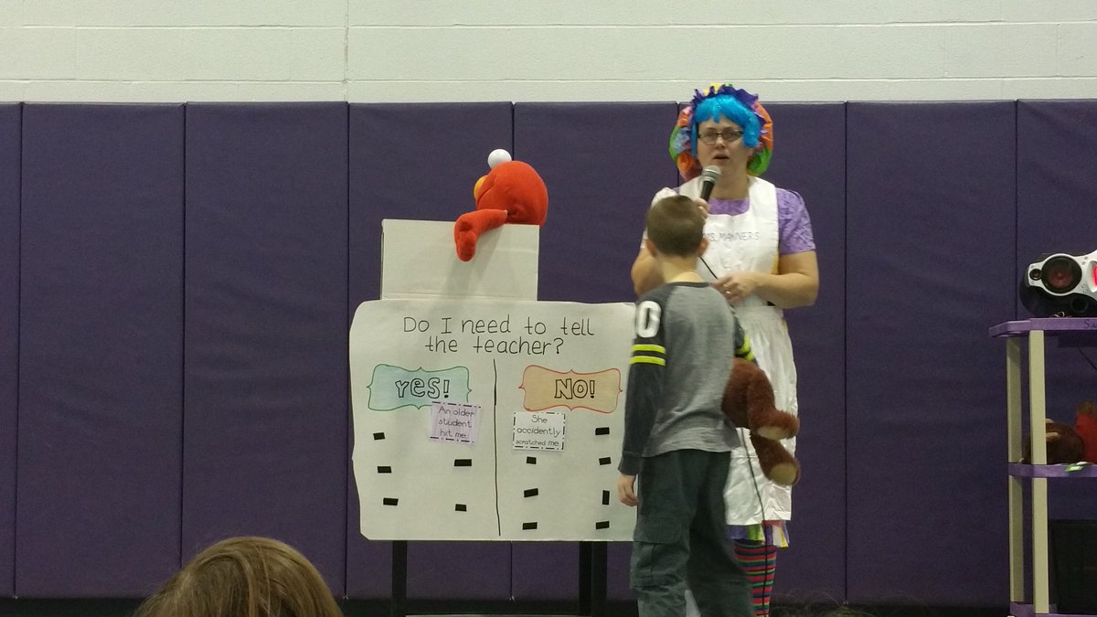purplecircle74's tweet photo. Miss Manners and the Tattle Monster visit Morning Program @mcs_wildcats @MCSTwizzlers https://t.co/6Dzuc77QJw