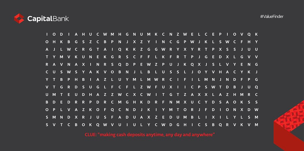 GCBBankPLC's tweet image. #ValueFinder: Exercise your mind; the first 5 persons to find the word wins branded souvenirs from Capital Bank.