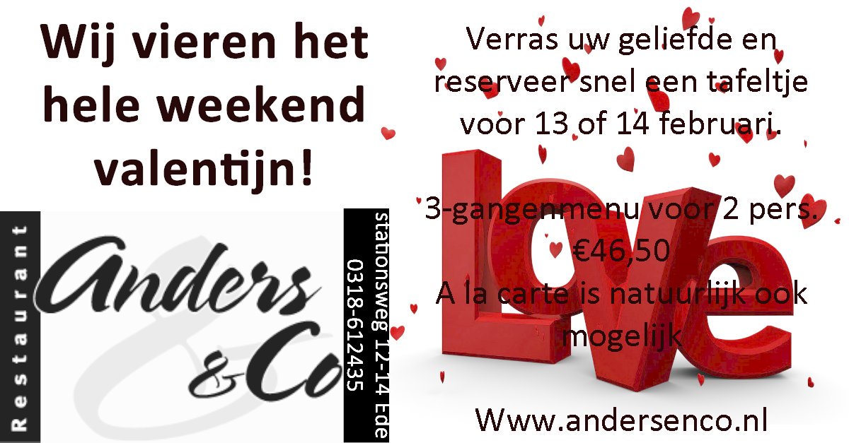 Brigiks's tweet photo. #Uiteten met #valentijn #liefdegaatdoordemaag doe je bij andersenco.nl @EtenUitEde @UitinEde @EdeStad @smaakvangogh https://t.co/0oWnbPh568