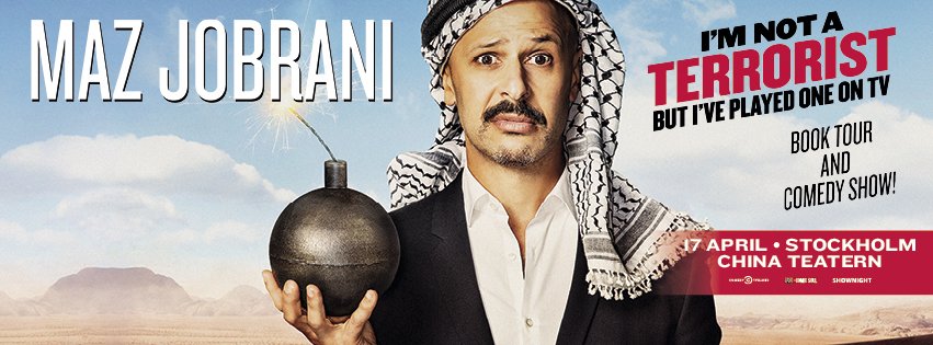 ShownightComedy's tweet photo. Politiske komikern Maz Jobrani till Stockholm 17 april med sin nya ståupp-show. Biljetter: https://t.co/tvxHdO6yUf https://t.co/QstAMDus96
