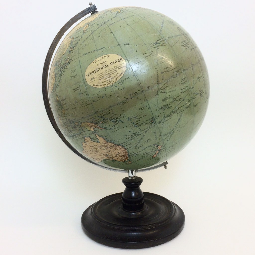 Saint_Odo's tweet photo. Swatting up on early C20th politics to accurately date this 12" Philip's Terrestrial Globe. I'm thinking 1935... https://t.co/p3krgbHg7N