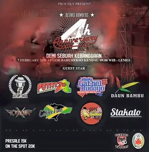 InfoKendal's tweet photo. Minggu ini : Special perform @Daunbambu_ID @potatto_brfID di Gor Bahurekso Kendal. 7 Februari. Pkl. 09.00 - selesai https://t.co/NHAueuE4BS