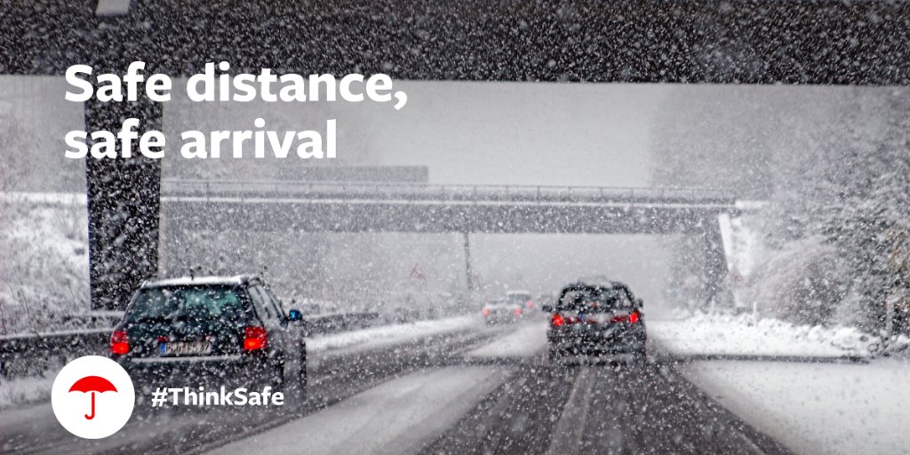 Travelers's tweet photo. Reduce speed &amp; increase following distance in snow/ice. Winter driving tips https://t.co/KCLKLn0h8R #ThinkSafe #Lexi https://t.co/JZHFtm53wx